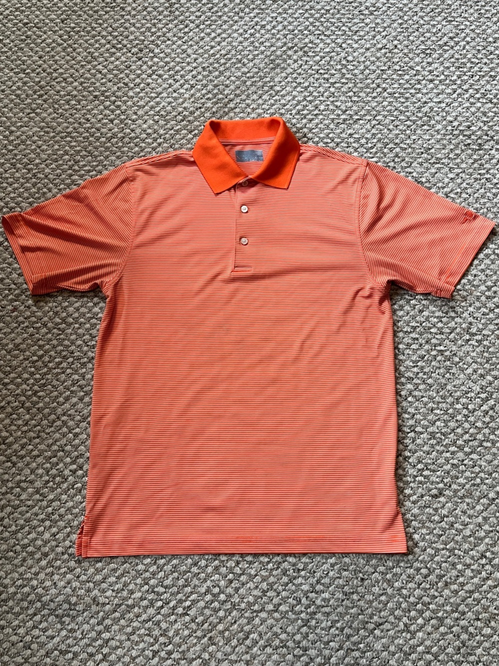 Men's Orange Striped Polo Shirt
